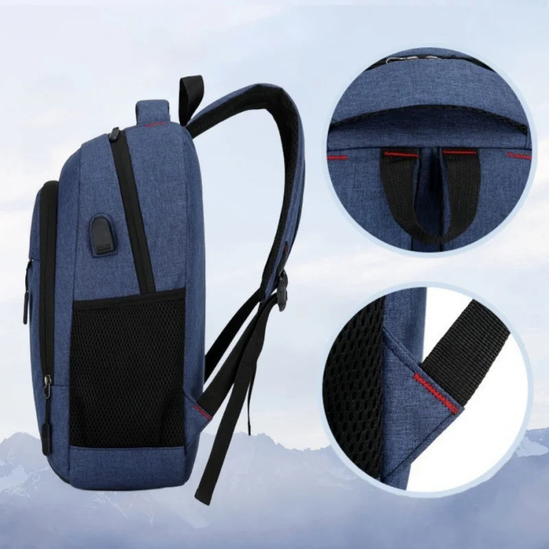 Mochila de nailon con gran capacidad, cómoda para desplazamientos y con puerto USB